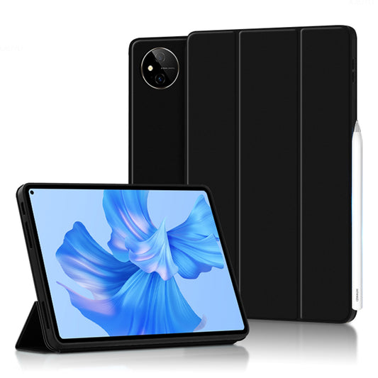 For Huawei MatePad Pro 11 (2022) Folio Flip Anti-fall Protective Cover TPU+PU Leather Skin-touch Tablet Case with Three-fold Stand