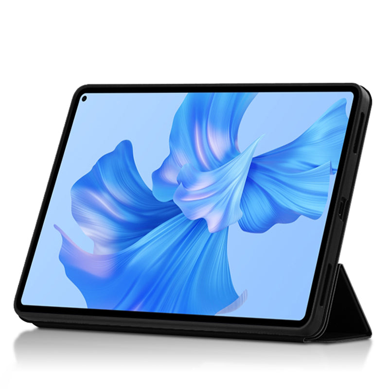 For Huawei MatePad Pro 11 (2022) Folio Flip Anti-fall Protective Cover TPU+PU Leather Skin-touch Tablet Case with Three-fold Stand