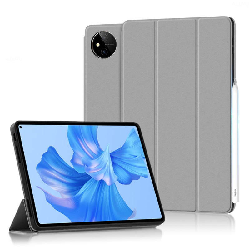 For Huawei MatePad Pro 11 (2022) Folio Flip Anti-fall Protective Cover TPU+PU Leather Skin-touch Tablet Case with Three-fold Stand
