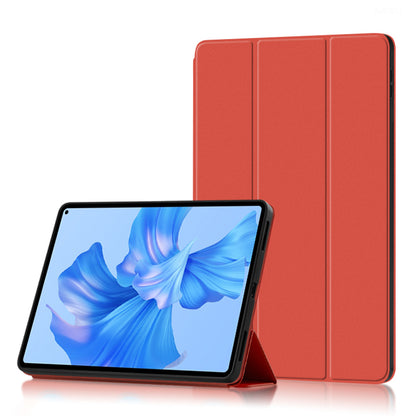 For Huawei MatePad Pro 11 (2022) Folio Flip Anti-fall Protective Cover TPU+PU Leather Skin-touch Tablet Case with Three-fold Stand