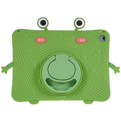 For iPad Air (2013) / Air 2 / iPad 9.7-inch (2017) / (2018) Cartoon Frog Design Tablet Case Anti-drop Kickstand Silicone + PC Cover