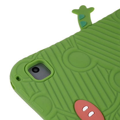 For iPad Air (2013) / Air 2 / iPad 9.7-inch (2017) / (2018) Cartoon Frog Design Tablet Case Anti-drop Kickstand Silicone + PC Cover