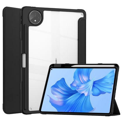 For Huawei MatePad Pro 11 (2022) PU Leather Foldable Stand Tablet Case Auto Wake / Sleep Clear Cover with Pencil Holder
