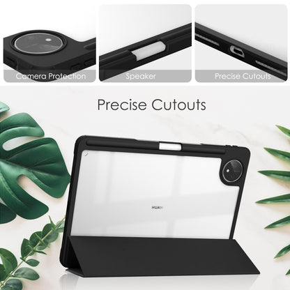 For Huawei MatePad Pro 11 (2022) PU Leather Foldable Stand Tablet Case Auto Wake / Sleep Clear Cover with Pencil Holder