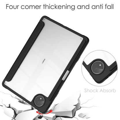 For Huawei MatePad Pro 11 (2022) PU Leather Foldable Stand Tablet Case Auto Wake / Sleep Clear Cover with Pencil Holder