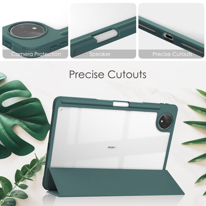 For Huawei MatePad Pro 11 (2022) PU Leather Foldable Stand Tablet Case Auto Wake / Sleep Clear Cover with Pencil Holder