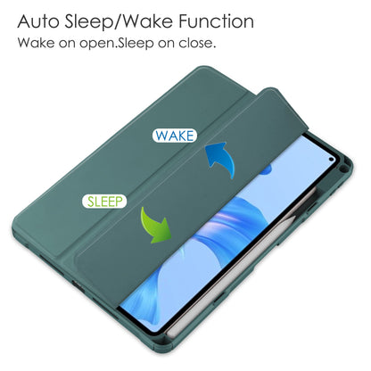 For Huawei MatePad Pro 11 (2022) PU Leather Foldable Stand Tablet Case Auto Wake / Sleep Clear Cover with Pencil Holder