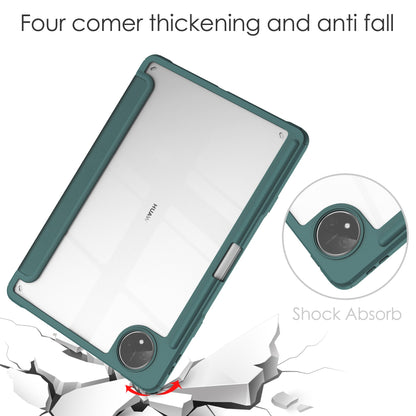 For Huawei MatePad Pro 11 (2022) PU Leather Foldable Stand Tablet Case Auto Wake / Sleep Clear Cover with Pencil Holder