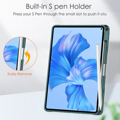 For Huawei MatePad Pro 11 (2022) PU Leather Foldable Stand Tablet Case Auto Wake / Sleep Clear Cover with Pencil Holder