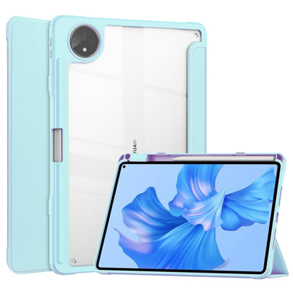 For Huawei MatePad Pro 11 (2022) PU Leather Foldable Stand Tablet Case Auto Wake / Sleep Clear Cover with Pencil Holder