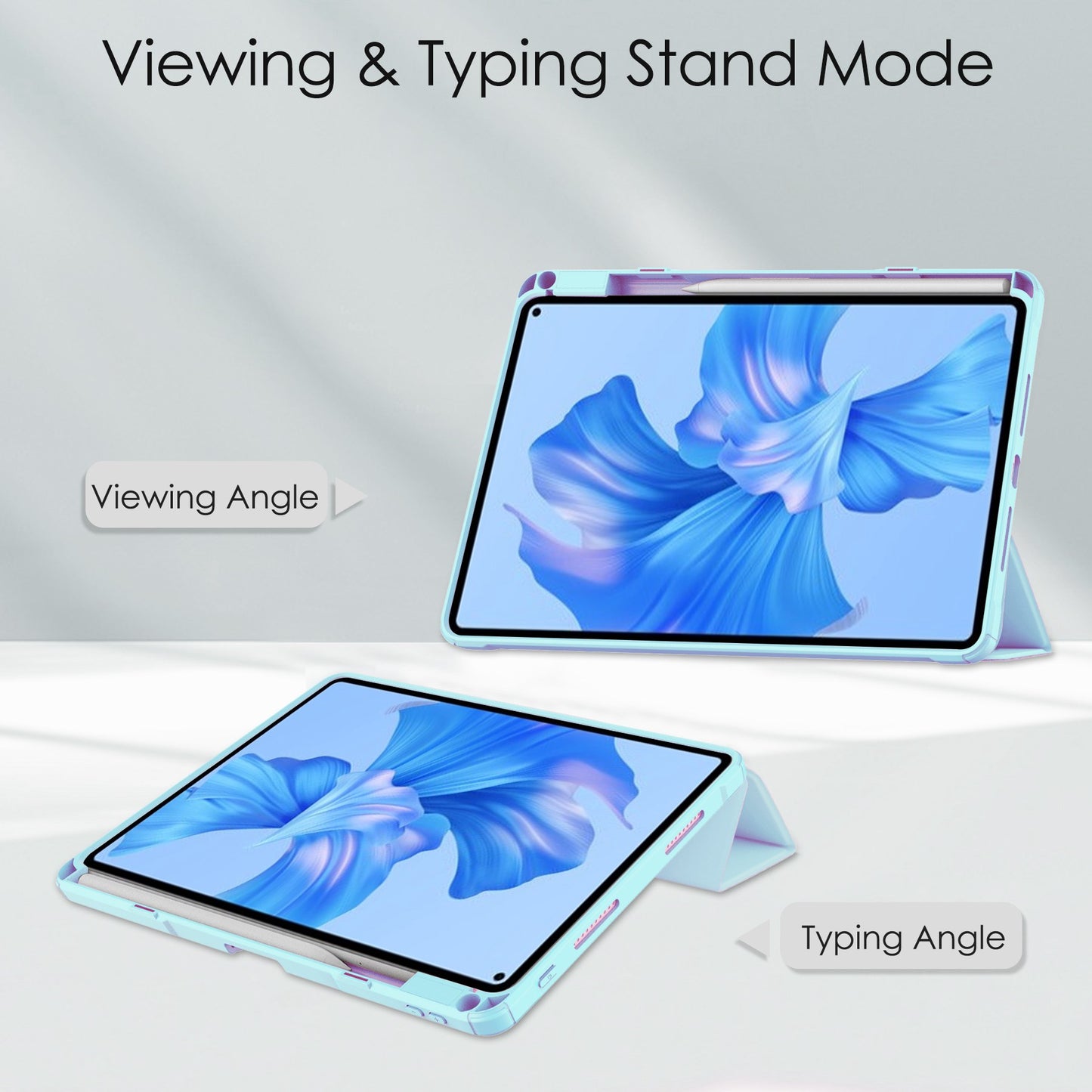 For Huawei MatePad Pro 11 (2022) PU Leather Foldable Stand Tablet Case Auto Wake / Sleep Clear Cover with Pencil Holder