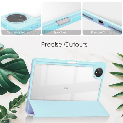 For Huawei MatePad Pro 11 (2022) PU Leather Foldable Stand Tablet Case Auto Wake / Sleep Clear Cover with Pencil Holder