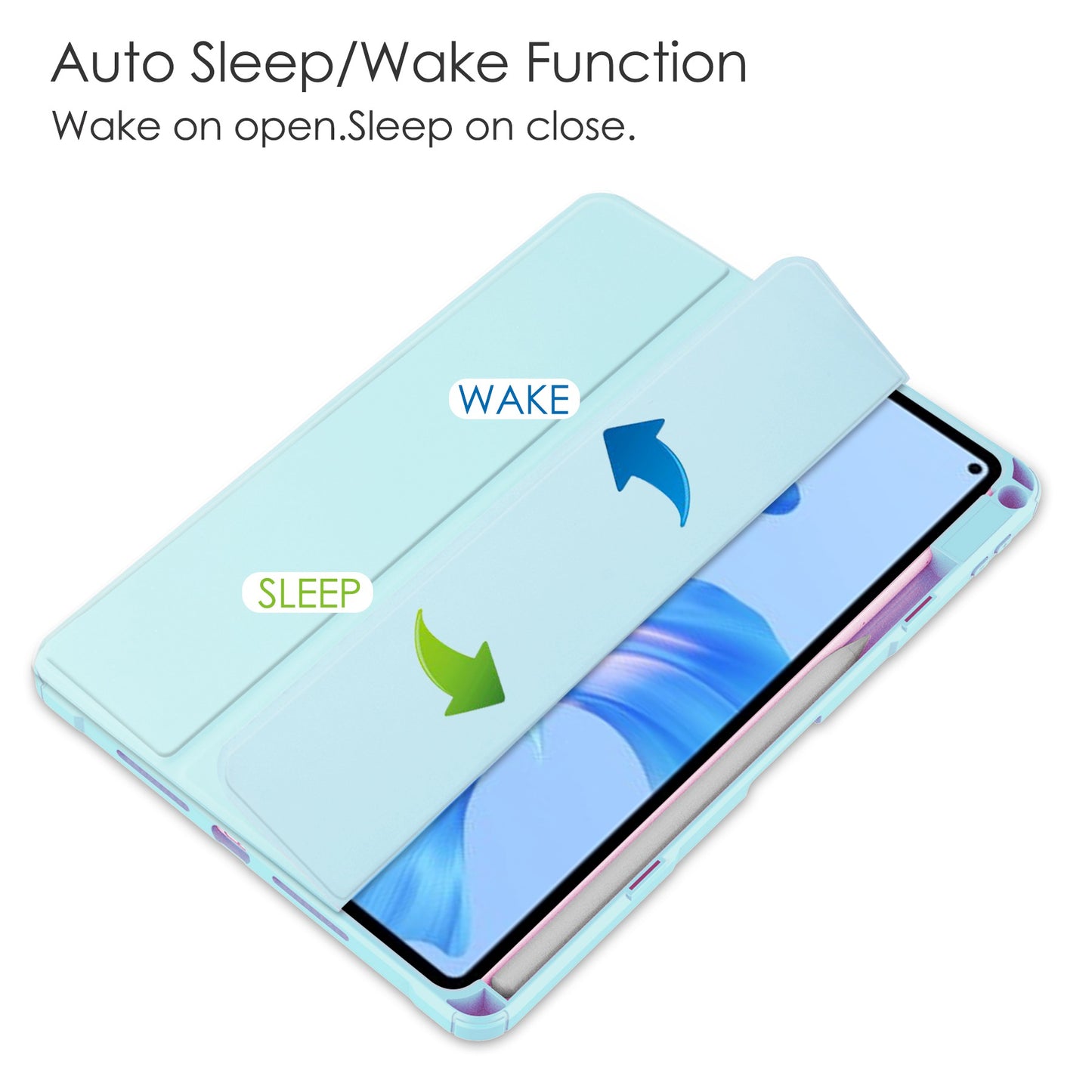 For Huawei MatePad Pro 11 (2022) PU Leather Foldable Stand Tablet Case Auto Wake / Sleep Clear Cover with Pencil Holder