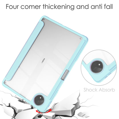 For Huawei MatePad Pro 11 (2022) PU Leather Foldable Stand Tablet Case Auto Wake / Sleep Clear Cover with Pencil Holder
