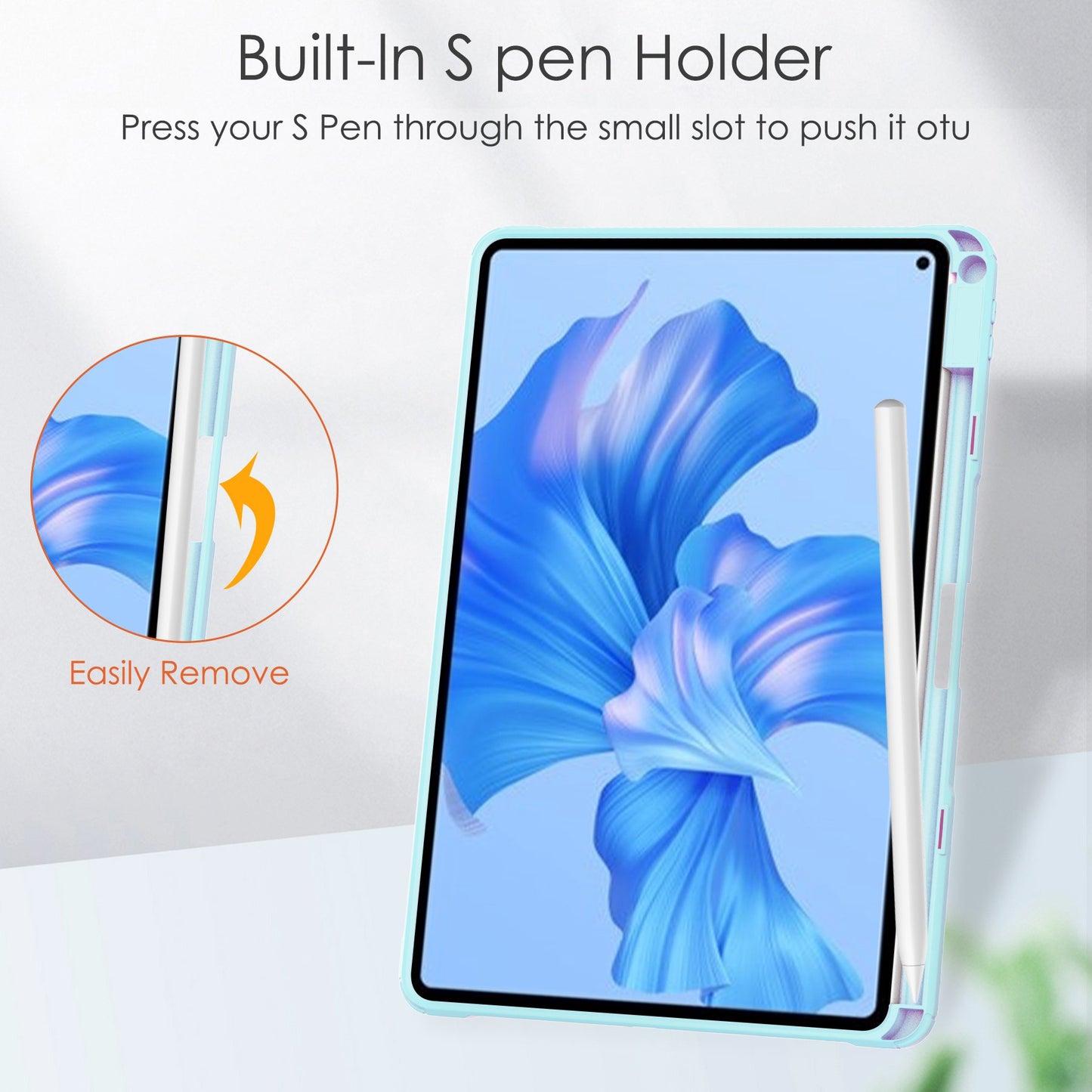 For Huawei MatePad Pro 11 (2022) PU Leather Foldable Stand Tablet Case Auto Wake / Sleep Clear Cover with Pencil Holder