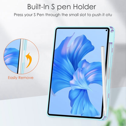 For Huawei MatePad Pro 11 (2022) PU Leather Foldable Stand Tablet Case Auto Wake / Sleep Clear Cover with Pencil Holder
