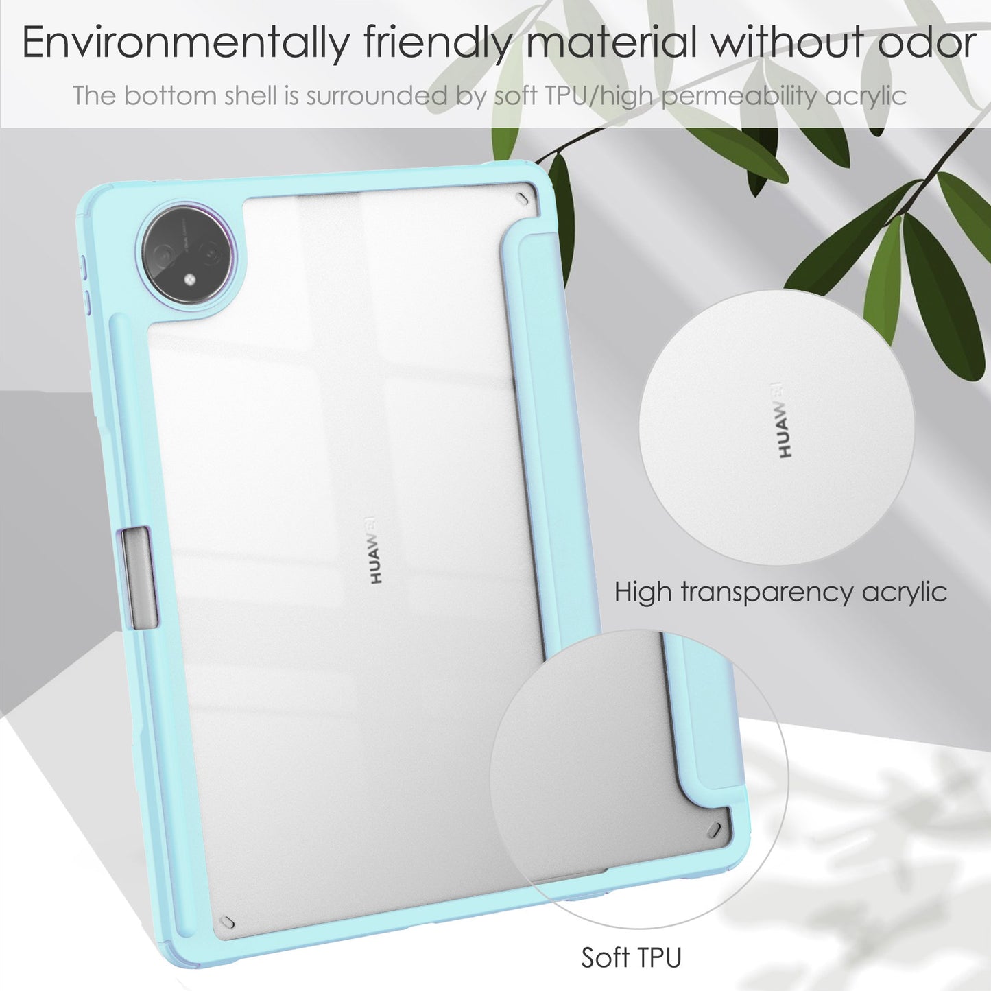 For Huawei MatePad Pro 11 (2022) PU Leather Foldable Stand Tablet Case Auto Wake / Sleep Clear Cover with Pencil Holder