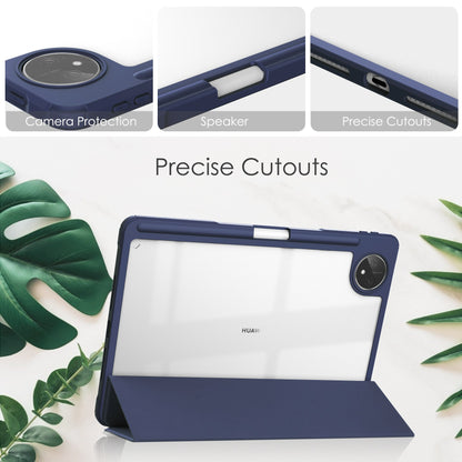 For Huawei MatePad Pro 11 (2022) PU Leather Foldable Stand Tablet Case Auto Wake / Sleep Clear Cover with Pencil Holder