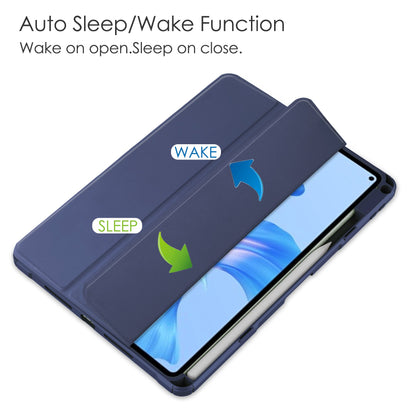 For Huawei MatePad Pro 11 (2022) PU Leather Foldable Stand Tablet Case Auto Wake / Sleep Clear Cover with Pencil Holder