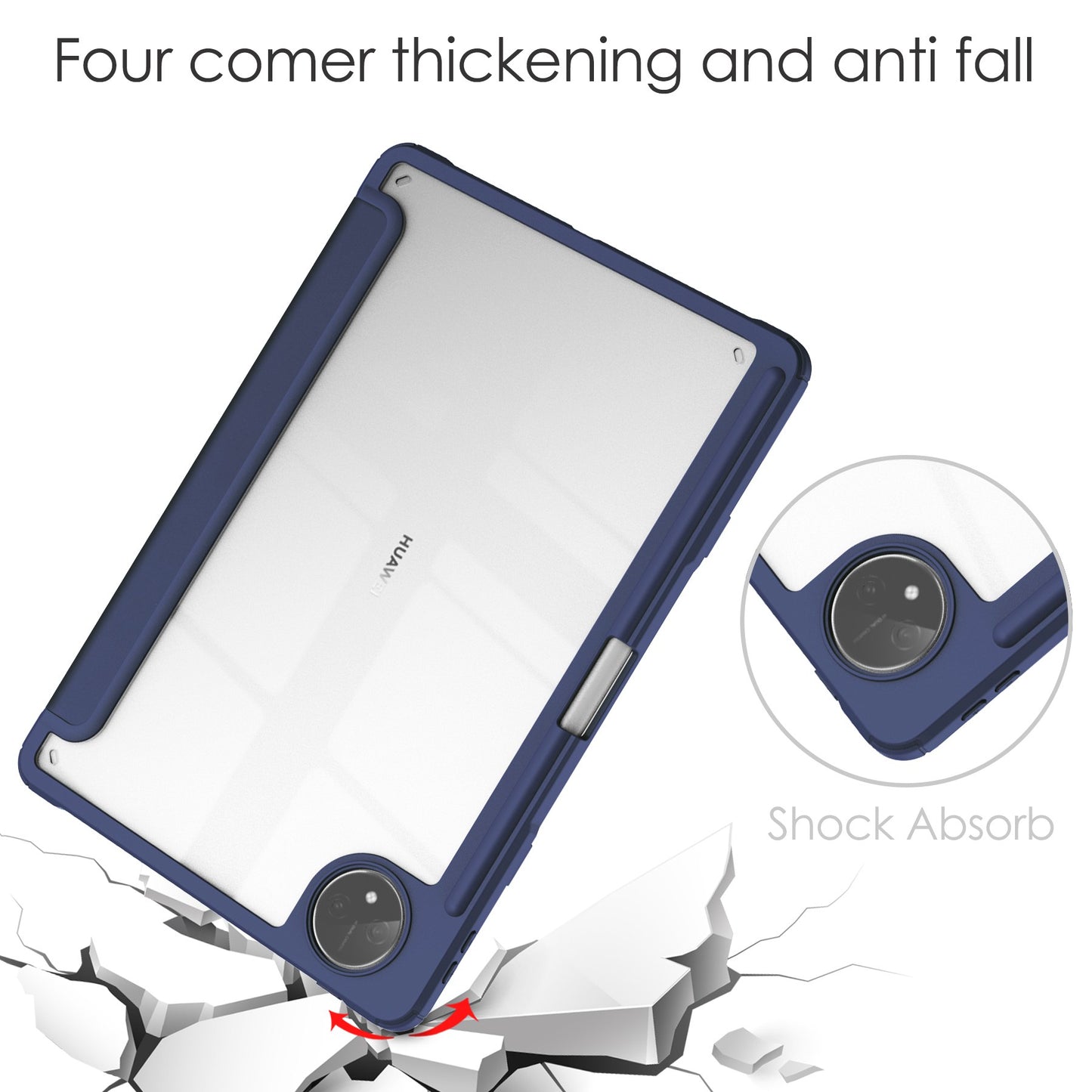 For Huawei MatePad Pro 11 (2022) PU Leather Foldable Stand Tablet Case Auto Wake / Sleep Clear Cover with Pencil Holder