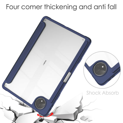 For Huawei MatePad Pro 11 (2022) PU Leather Foldable Stand Tablet Case Auto Wake / Sleep Clear Cover with Pencil Holder