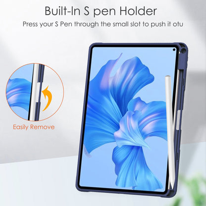 For Huawei MatePad Pro 11 (2022) PU Leather Foldable Stand Tablet Case Auto Wake / Sleep Clear Cover with Pencil Holder