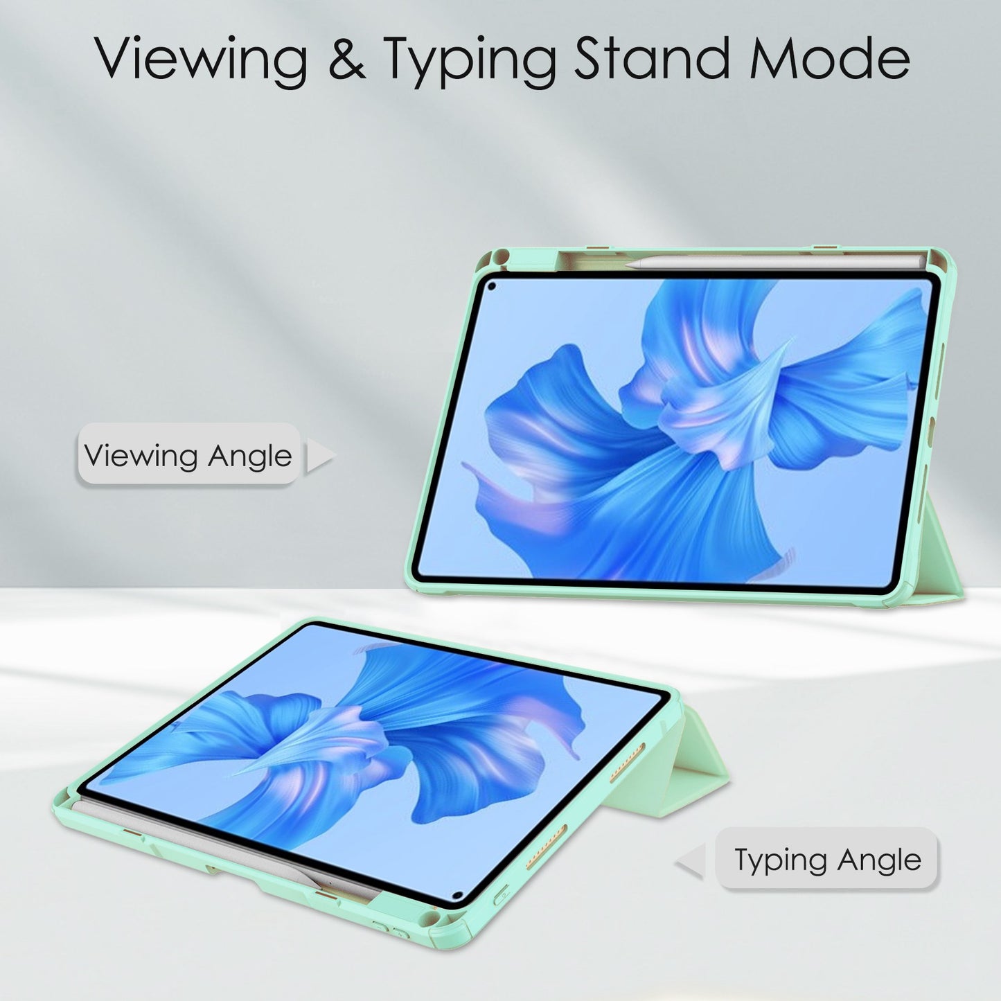 For Huawei MatePad Pro 11 (2022) PU Leather Foldable Stand Tablet Case Auto Wake / Sleep Clear Cover with Pencil Holder