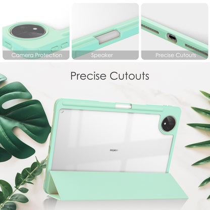 For Huawei MatePad Pro 11 (2022) PU Leather Foldable Stand Tablet Case Auto Wake / Sleep Clear Cover with Pencil Holder