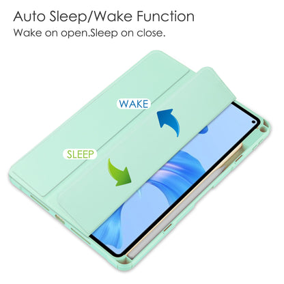 For Huawei MatePad Pro 11 (2022) PU Leather Foldable Stand Tablet Case Auto Wake / Sleep Clear Cover with Pencil Holder