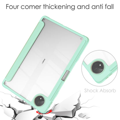 For Huawei MatePad Pro 11 (2022) PU Leather Foldable Stand Tablet Case Auto Wake / Sleep Clear Cover with Pencil Holder