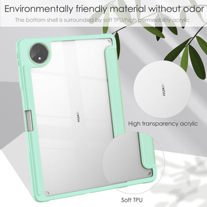 For Huawei MatePad Pro 11 (2022) PU Leather Foldable Stand Tablet Case Auto Wake / Sleep Clear Cover with Pencil Holder