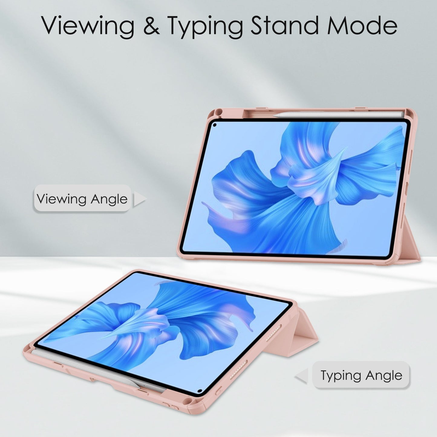 For Huawei MatePad Pro 11 (2022) PU Leather Foldable Stand Tablet Case Auto Wake / Sleep Clear Cover with Pencil Holder