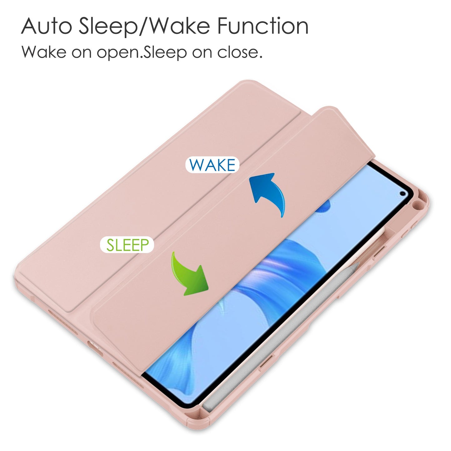 For Huawei MatePad Pro 11 (2022) PU Leather Foldable Stand Tablet Case Auto Wake / Sleep Clear Cover with Pencil Holder