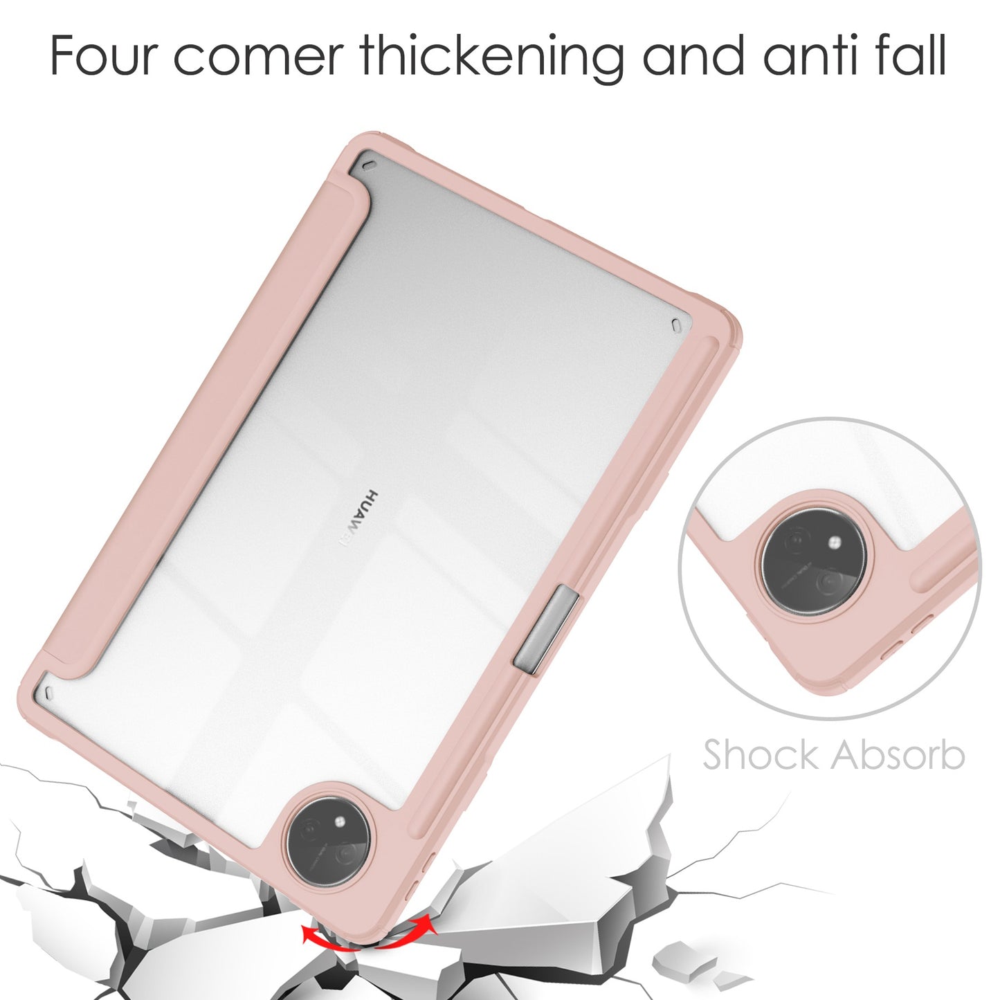 For Huawei MatePad Pro 11 (2022) PU Leather Foldable Stand Tablet Case Auto Wake / Sleep Clear Cover with Pencil Holder