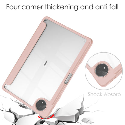 For Huawei MatePad Pro 11 (2022) PU Leather Foldable Stand Tablet Case Auto Wake / Sleep Clear Cover with Pencil Holder