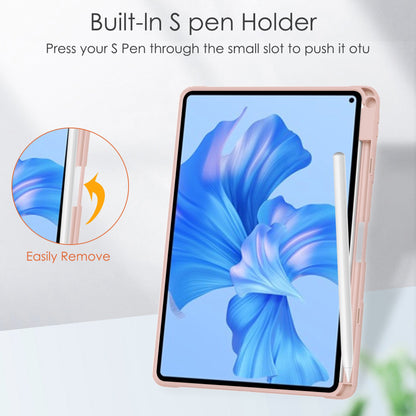 For Huawei MatePad Pro 11 (2022) PU Leather Foldable Stand Tablet Case Auto Wake / Sleep Clear Cover with Pencil Holder