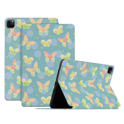 For iPad Pro 11-inch (2018) / (2020) / (2021) Protective Case Folio Flip Cover Butterfly Printed Shockproof Tablet Case with Stand