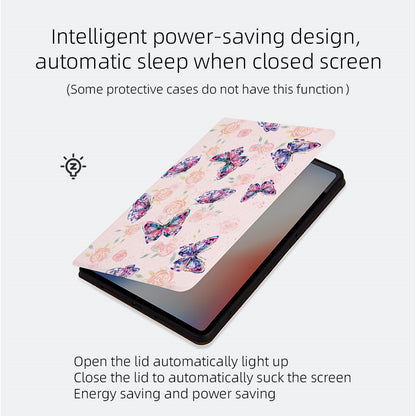 For iPad Pro 11-inch (2018) / (2020) / (2021) Protective Case Folio Flip Cover Butterfly Printed Shockproof Tablet Case with Stand