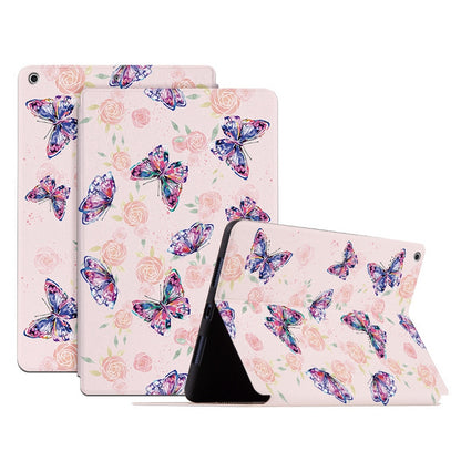 For iPad 10.2 (2021) / (2020) / (2019) Shockproof Case Folio Flip Cover Butterfly Printed Tablet Case with Stand