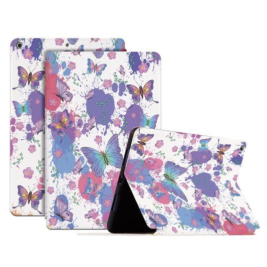 For iPad 10.2 (2021) / (2020) / (2019) Shockproof Case Folio Flip Cover Butterfly Printed Tablet Case with Stand