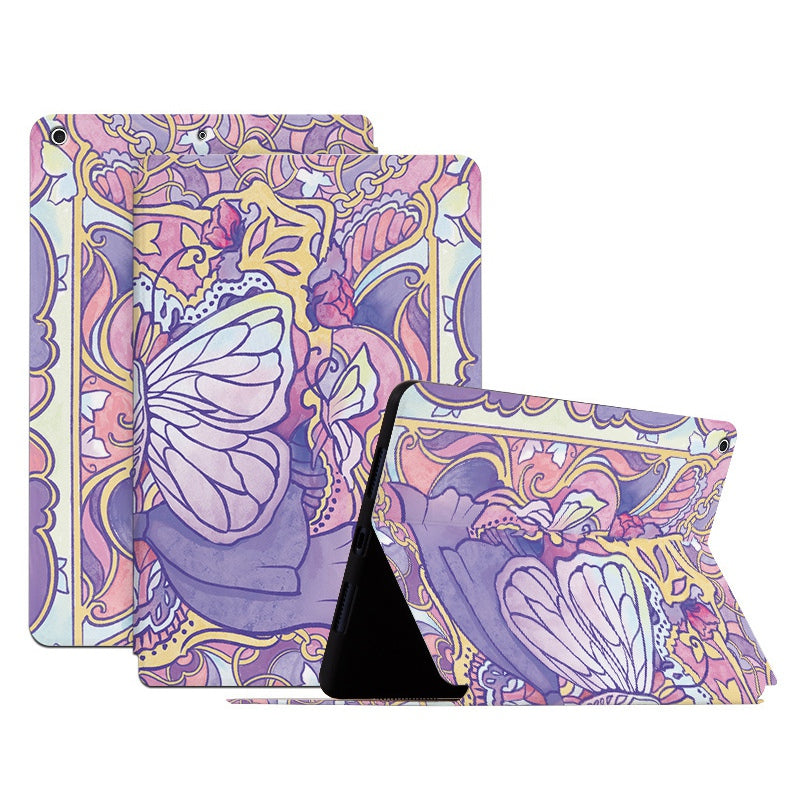 For iPad 10.2 (2021) / (2020) / (2019) Shockproof Case Folio Flip Cover Butterfly Printed Tablet Case with Stand