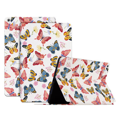 For iPad 10.2 (2021) / (2020) / (2019) Shockproof Case Folio Flip Cover Butterfly Printed Tablet Case with Stand