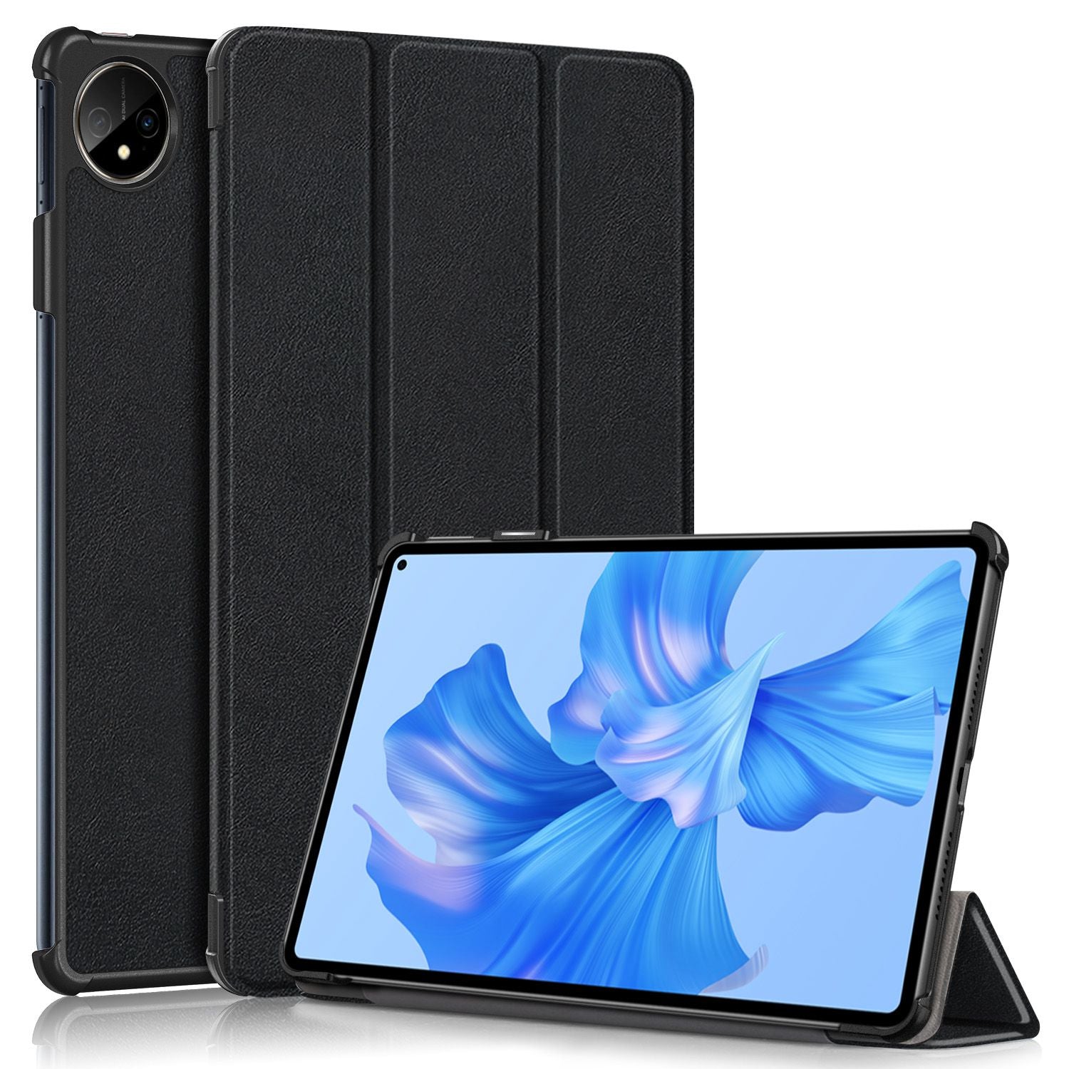 For Huawei MatePad Pro 11 (2022) Protective Case PU Leather Solid Color Folio Flip Cover Tri-fold Stand Tablet Protector with Auto Wake  /  Sleep