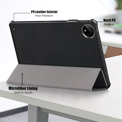 For Huawei MatePad Pro 11 (2022) Protective Case PU Leather Solid Color Folio Flip Cover Tri-fold Stand Tablet Protector with Auto Wake  /  Sleep