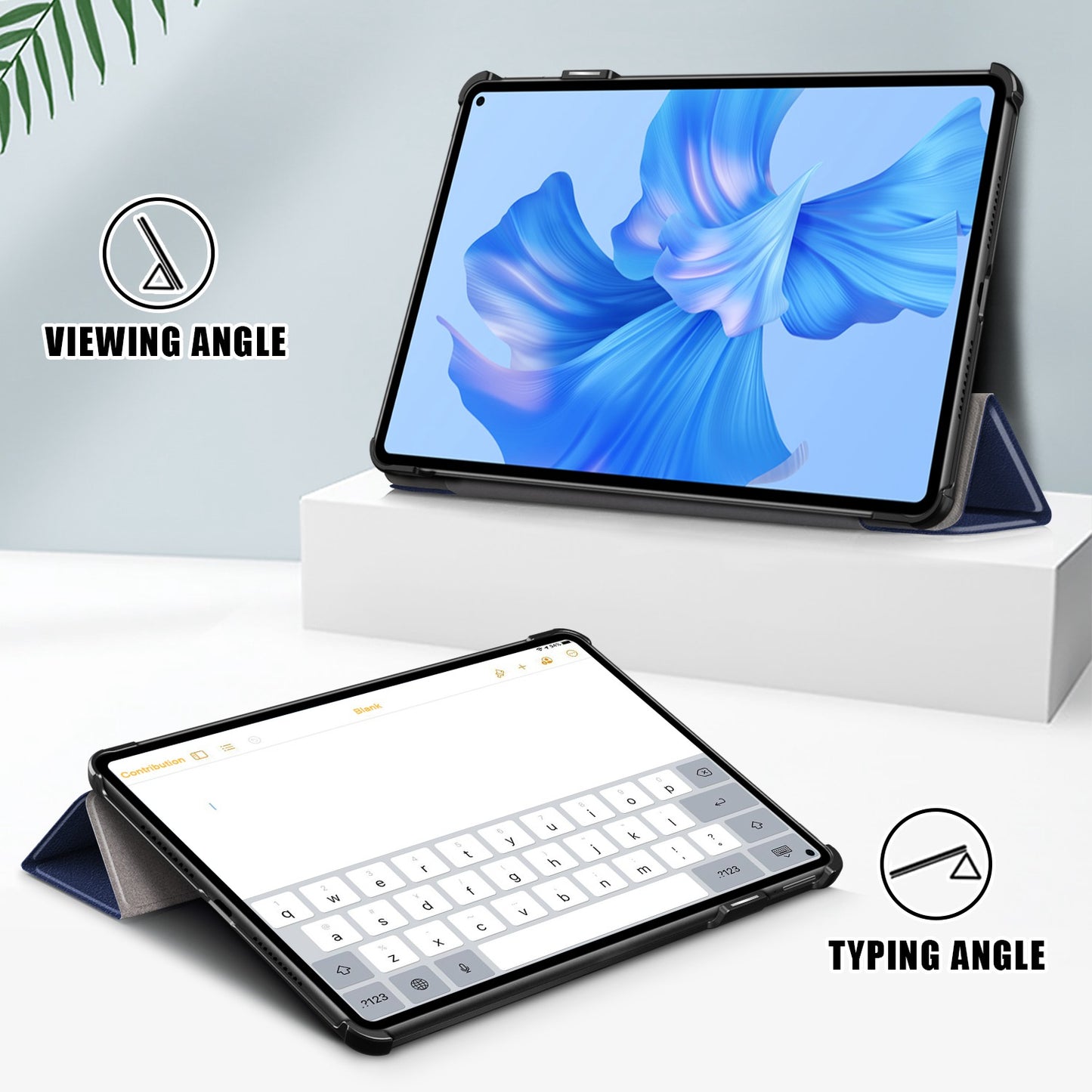 For Huawei MatePad Pro 11 (2022) Protective Case PU Leather Solid Color Folio Flip Cover Tri-fold Stand Tablet Protector with Auto Wake  /  Sleep