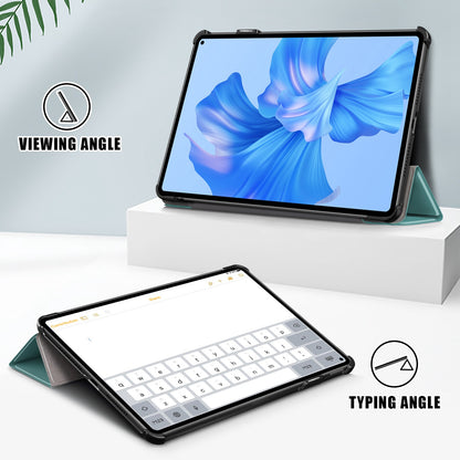 For Huawei MatePad Pro 11 (2022) Protective Case PU Leather Solid Color Folio Flip Cover Tri-fold Stand Tablet Protector with Auto Wake  /  Sleep