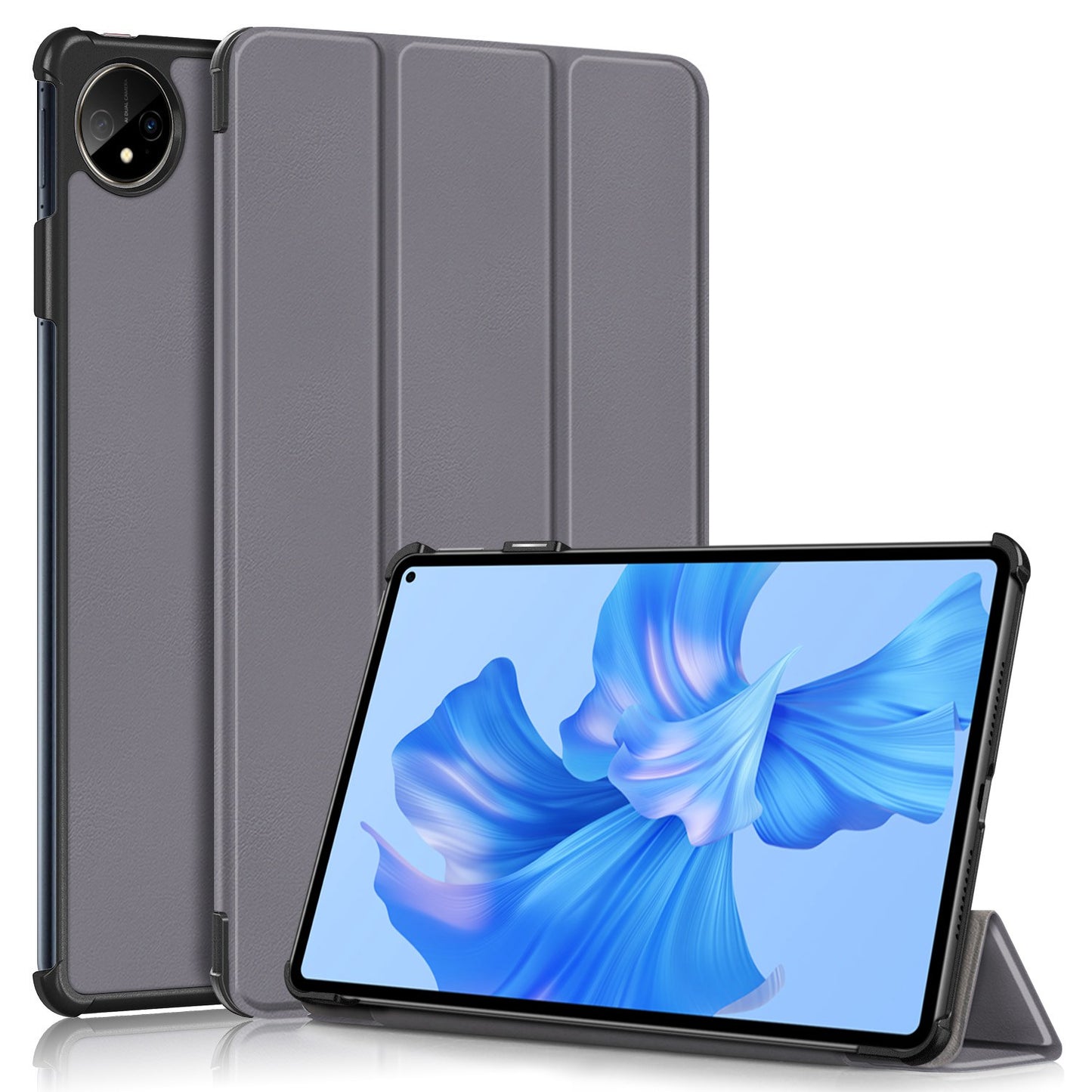 For Huawei MatePad Pro 11 (2022) Protective Case PU Leather Solid Color Folio Flip Cover Tri-fold Stand Tablet Protector with Auto Wake  /  Sleep
