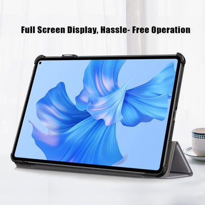 For Huawei MatePad Pro 11 (2022) Protective Case PU Leather Solid Color Folio Flip Cover Tri-fold Stand Tablet Protector with Auto Wake  /  Sleep