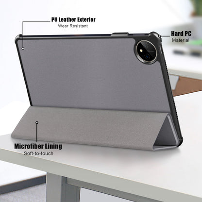 For Huawei MatePad Pro 11 (2022) Protective Case PU Leather Solid Color Folio Flip Cover Tri-fold Stand Tablet Protector with Auto Wake  /  Sleep