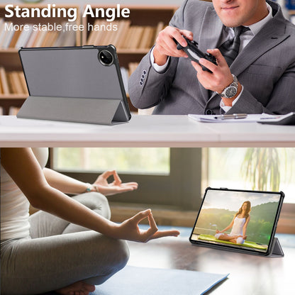 For Huawei MatePad Pro 11 (2022) Protective Case PU Leather Solid Color Folio Flip Cover Tri-fold Stand Tablet Protector with Auto Wake  /  Sleep